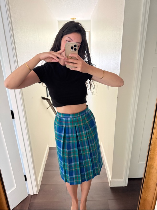 Pendleton Dresses & Skirts - Pendleton Blue and Green Plaid Pleated Midi Skirt